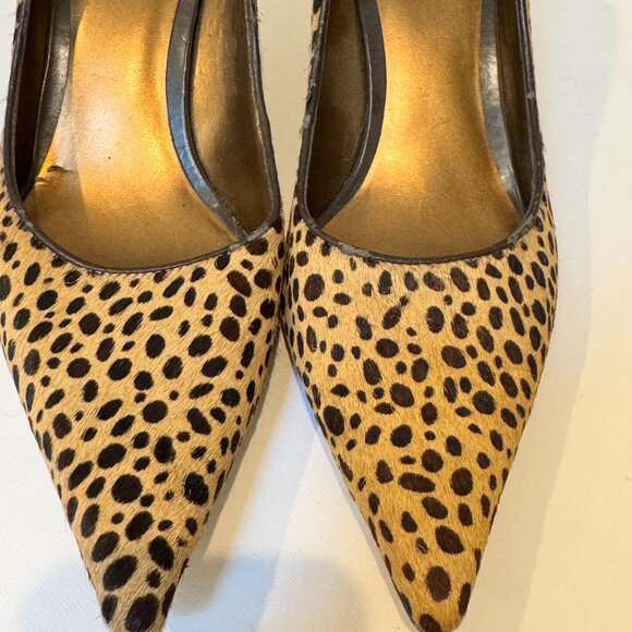 Nine West Leopard Print Pony Hair Pumps Heels Cheetah - Size 9M - Picture 2 of 8
